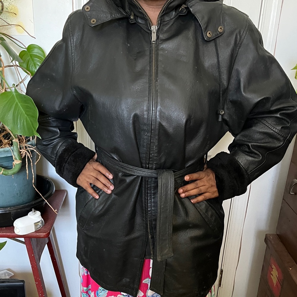 Oscar Piel Perfect Leather USA XL Women's Black Leather Jacket Size XL